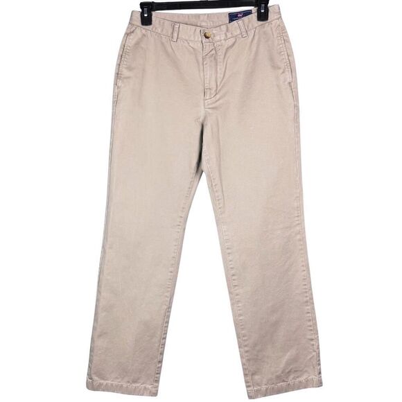 Vineyard Vines‎ Club Pant 1P0065 Khaki Tan Straight Leg Chino Casual Mens 33x31 - Picture 1 of 8